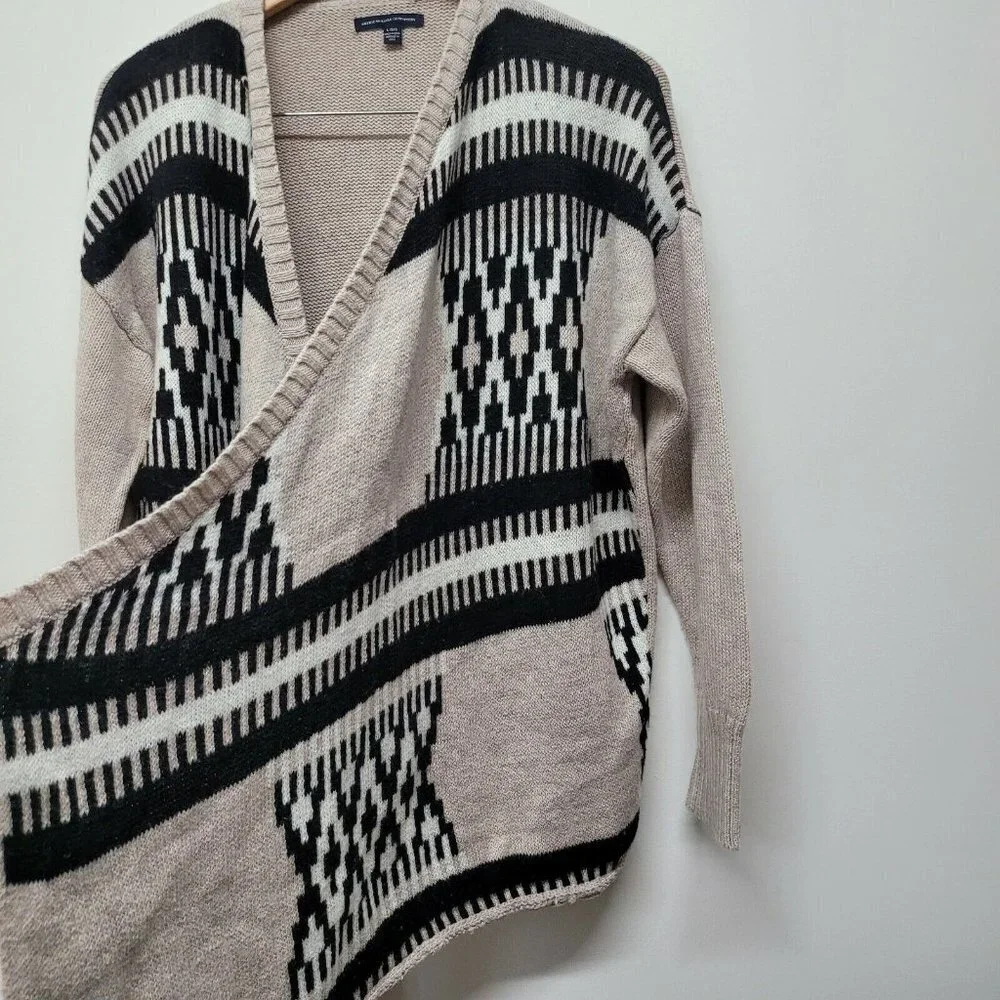 American Eagle Outfitters AEO Aztec Open Front Cardigan Sweater Southwest Large